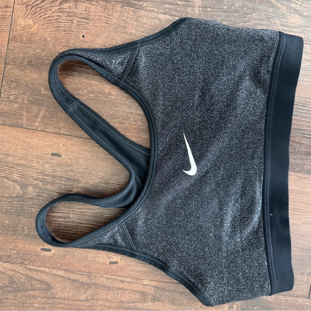 Sparkly Black Nike Dri-FIT Black Sports Bra